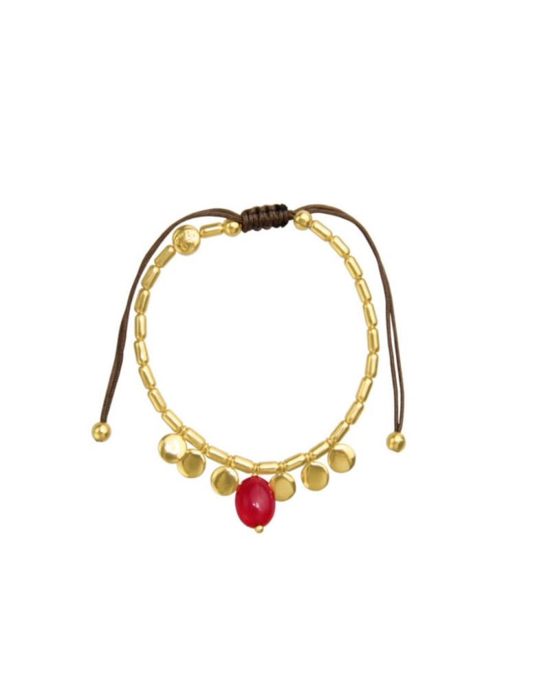 Front of a size O/S Coccola Bracelet in Pink in Pink by SARA LASHAY. | dia_product_style_image_id:330222